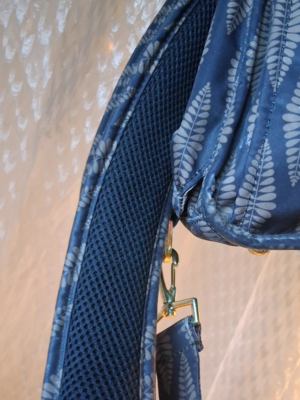 Jujube Brown Patterned Leaf Print Convertible Diaper Bag Preowned